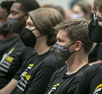 Photo of Schar School students wearing masks