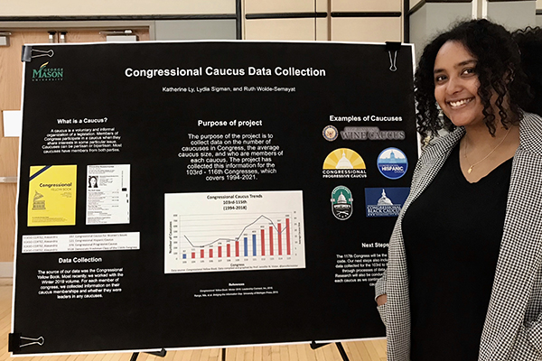 Ruth Wolde-Semayat, pictured, Katherine Ly, and Lydia Sigman did a deep-dive into Congressional Caucus Data Collection.