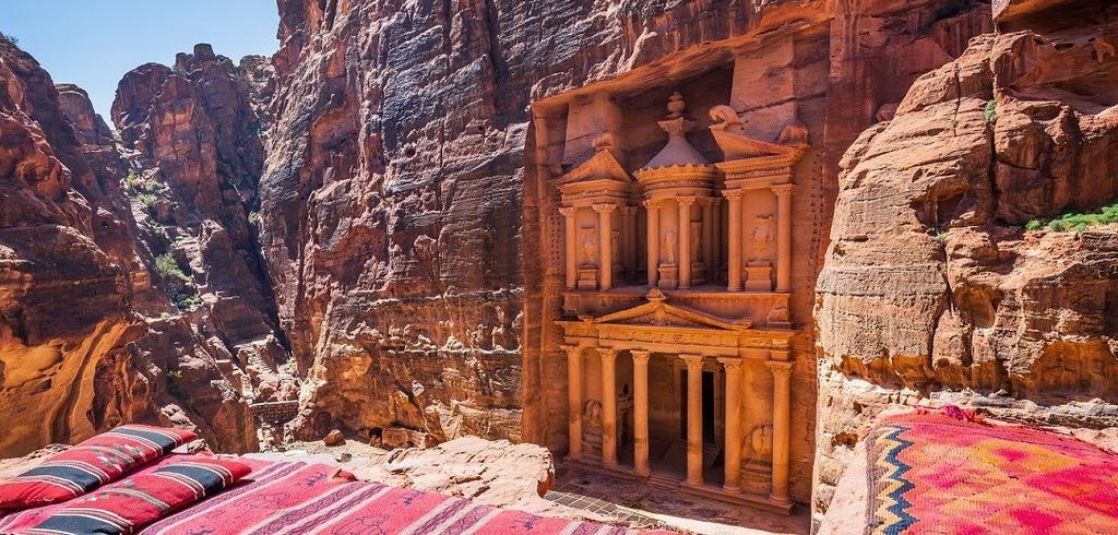 Al-Khazneh (The Treasury) in Petra, the capital of the ancient Nabatean Kingdom.