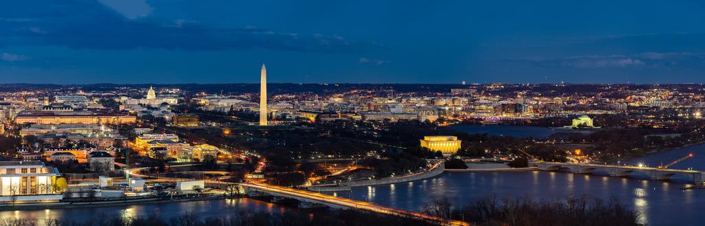DC skyline from Arlington at night